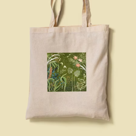 Tote Bag - Green Botanical Art - Minnions Marketing