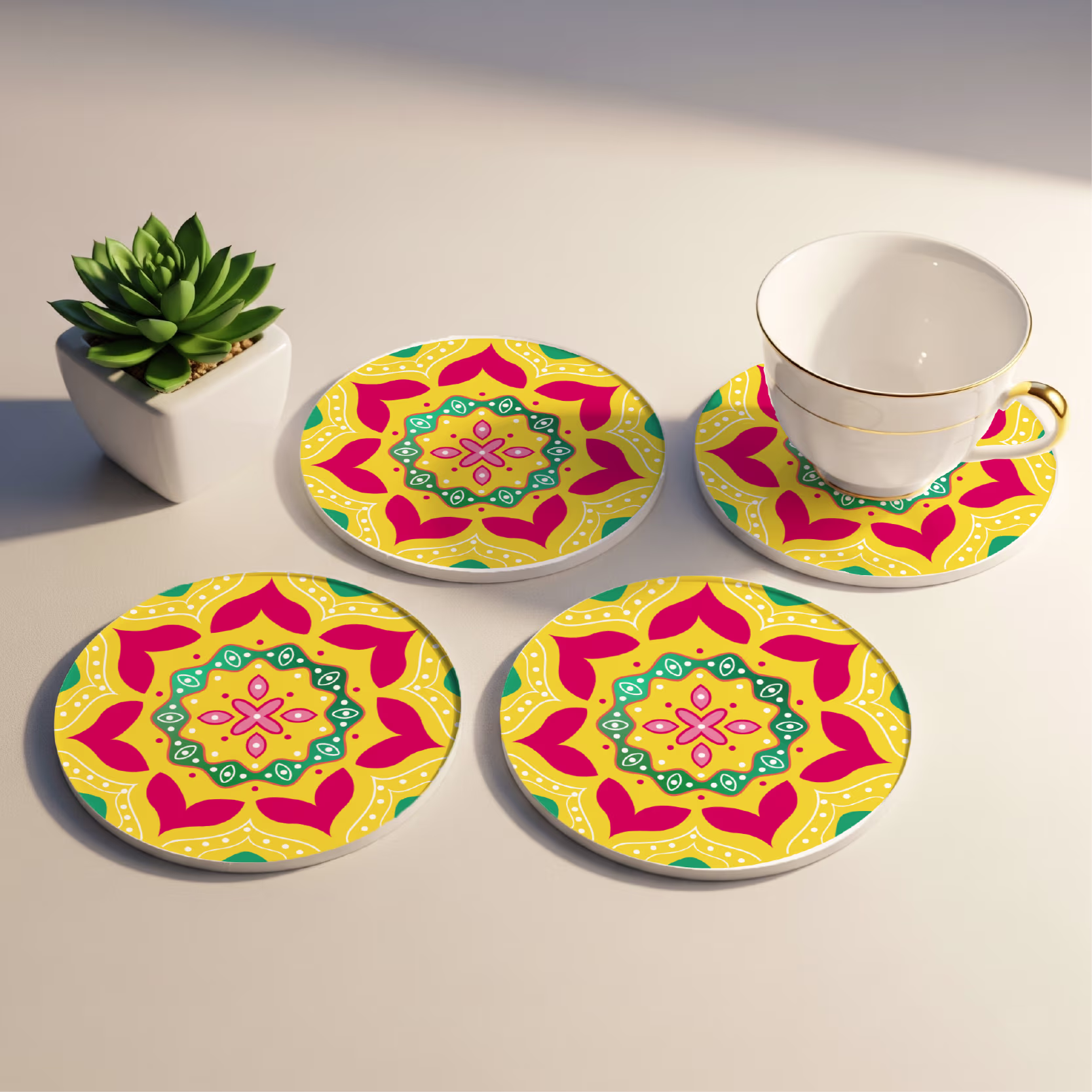 Mandala Pattern Coasters - Minnions Marketing