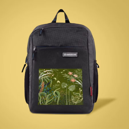 Black Bag - Green Botanical Art - Minnions Marketing