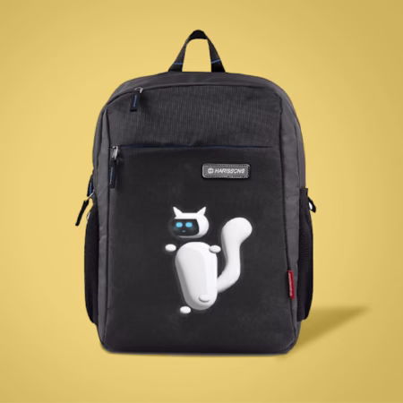 Black Backpack with Robot Cat - Minnions Marketing