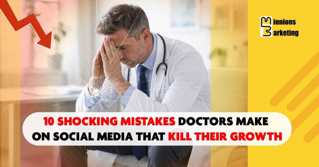 The doctor is stressed due to social media marketing mistakes affecting clinic growth