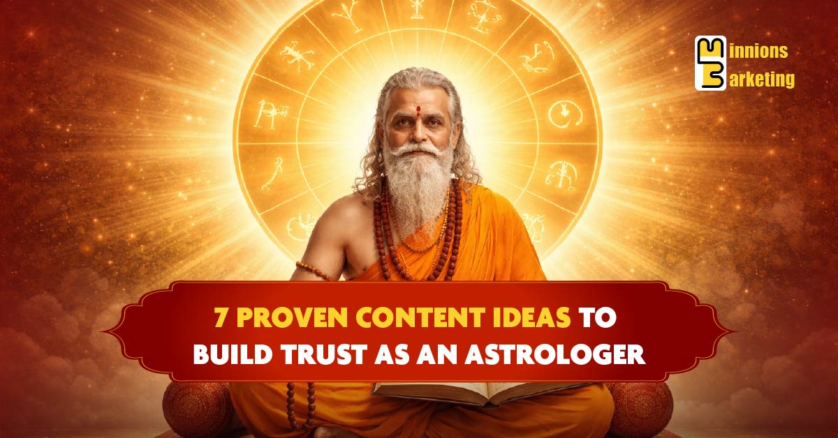 Astrologer building trust using astrology social media marketing content ideas